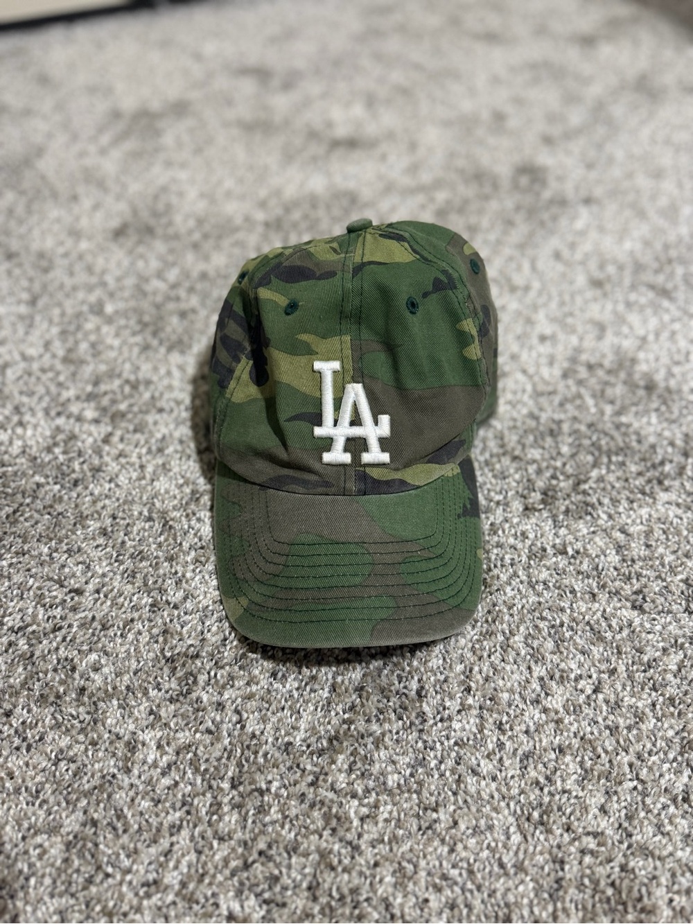 LA Logo Camo Baseball Cap - Green Camouflage